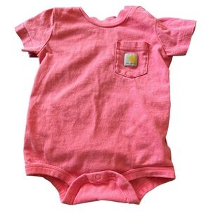 Carhartt baby girl 6 months short sleeve pink onesie/bodysuit